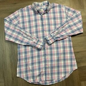 Peter Millar Plaid Button Down Shirt Mens Large Multicolor Cotton Golf Preppy
